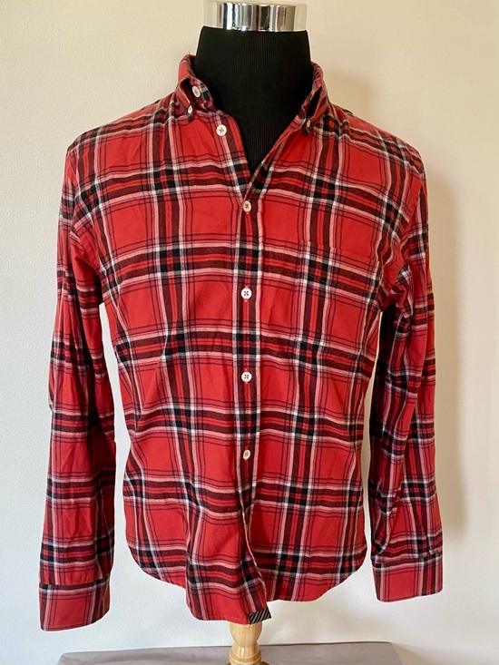 Billy Reid Other - Billy Reid Men’s Slim Fit Red Plaid Shirt (L - fits Medium) Cotton Button Down